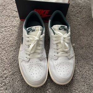 Jordan White and Green Sneakers